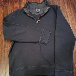 Men's Lands End Black Quarter Zip Pullover M/LG